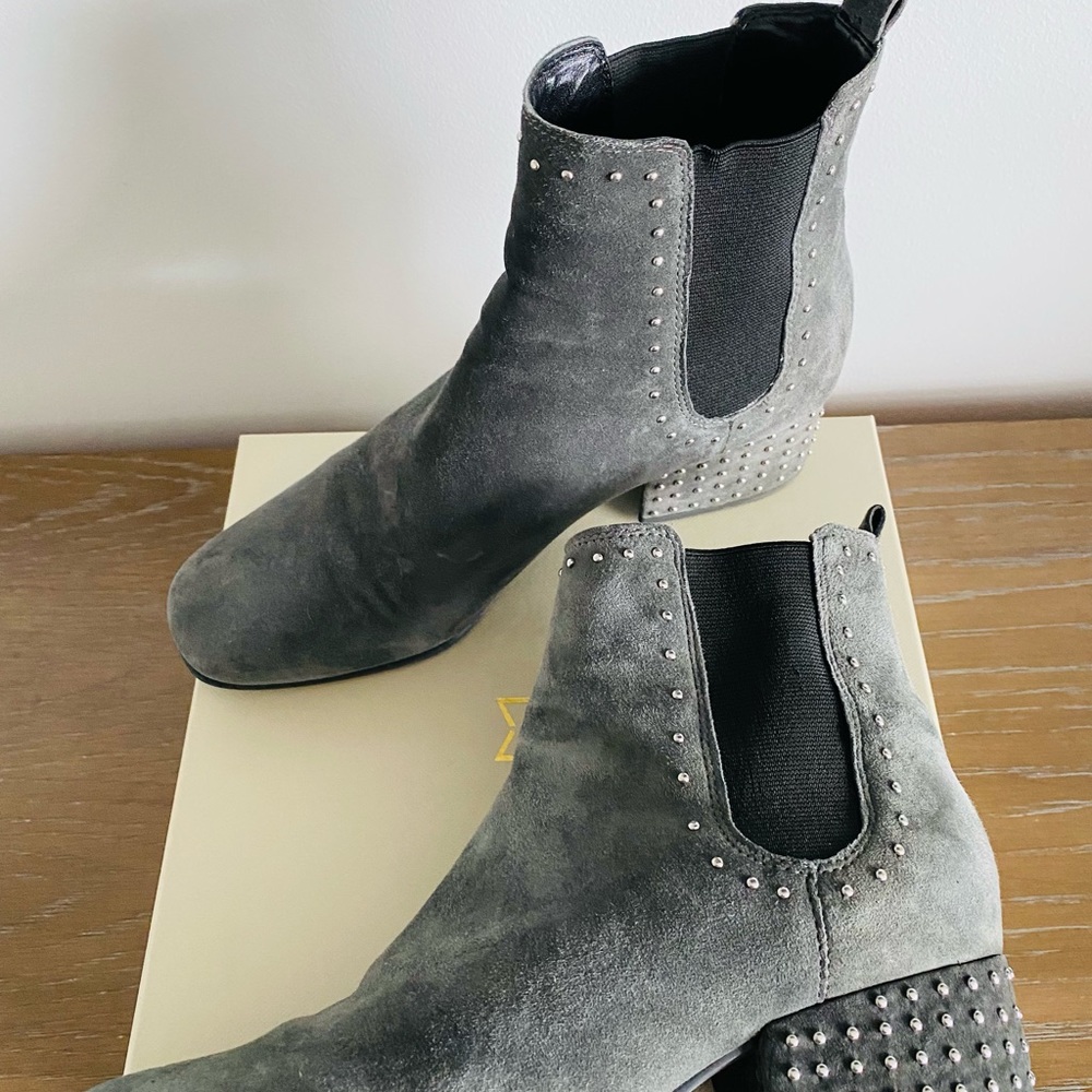 Gray Studded Booties - image 2